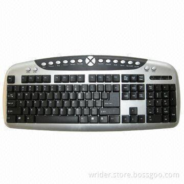 Computer Multimedia Keyboard with 20 Hot Keys and PS/2 Connection Port, Available in Various Colors